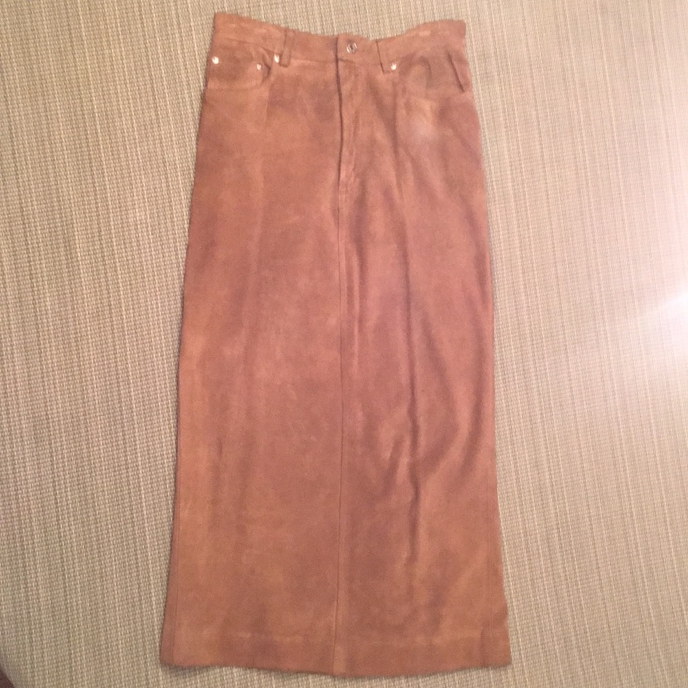 Vintage Ralph Lauren 100% leather 35 inch skirt